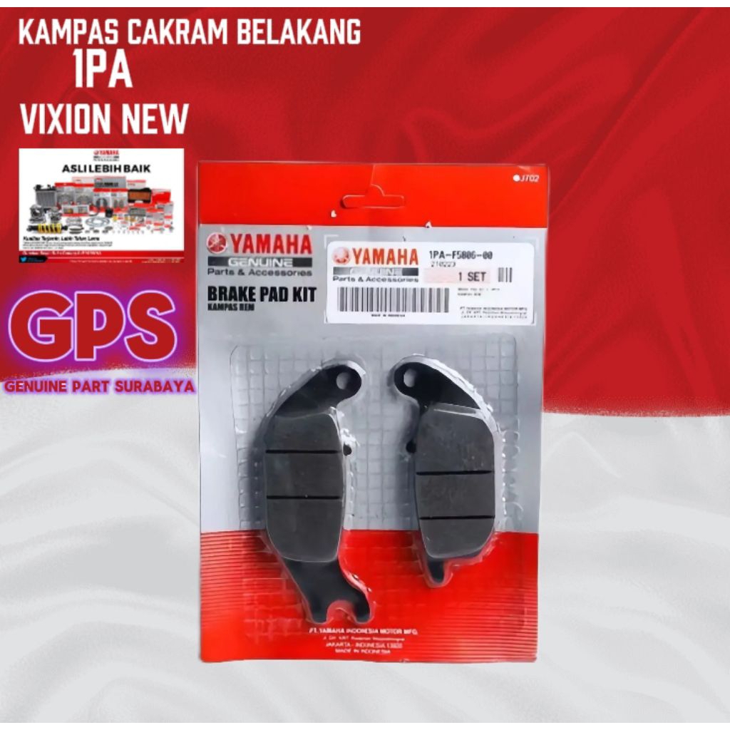 Kampas Rem Cakram Belakang Vixion New 1PA-F5806-00 original Yamaha
