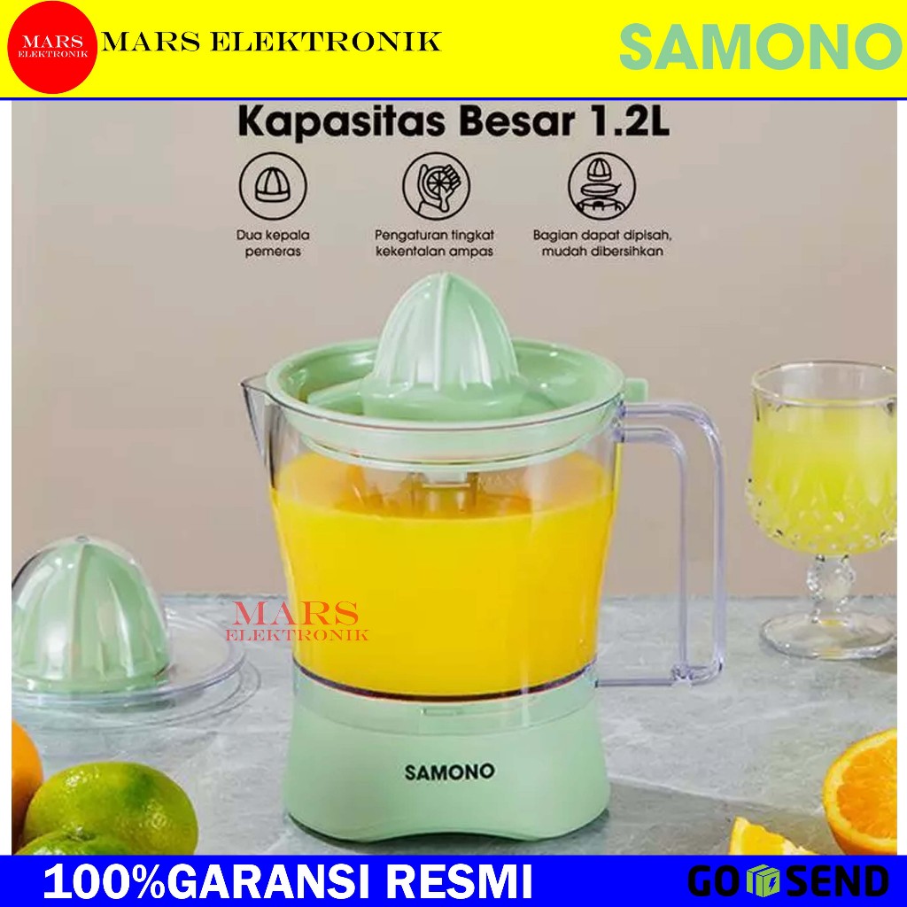 SAMONO MESIN PEMERAS JERUK ELEKTRIK   1,2 LITER OTOMATIS  | LEMON ORANGE CITRUS JUICER  SW-JC40