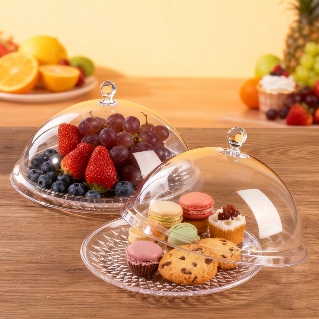 Tudang Saji Tempat Kue Plastik Transparan Tempat Bolu / Wadah Piring Bolu Penutup Makanan / Tempat B