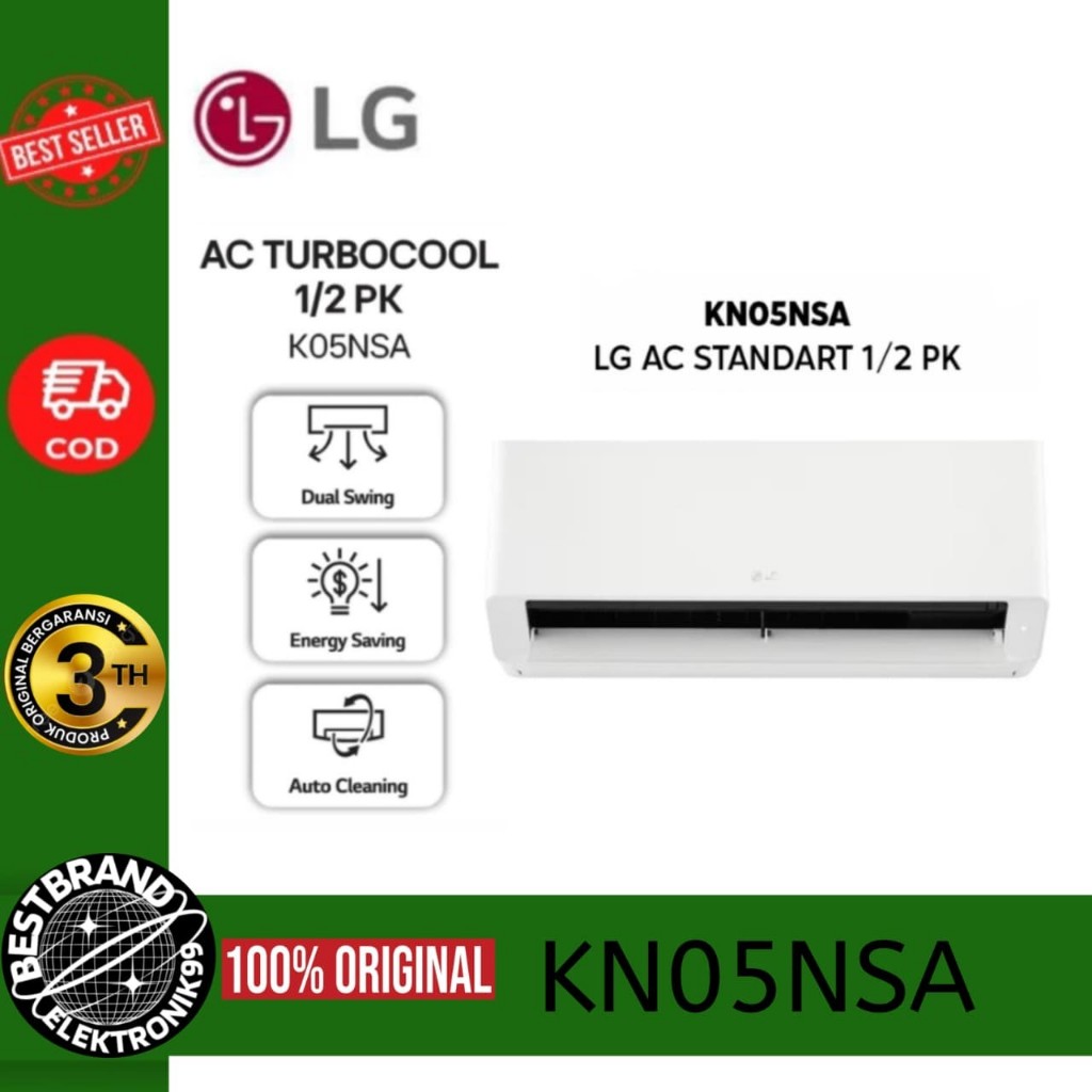 LG KN05NSA AC 1/2 PK TURBO COOLING AC STANDART R32 NEW TERMINATOR K05NSA 05NSA