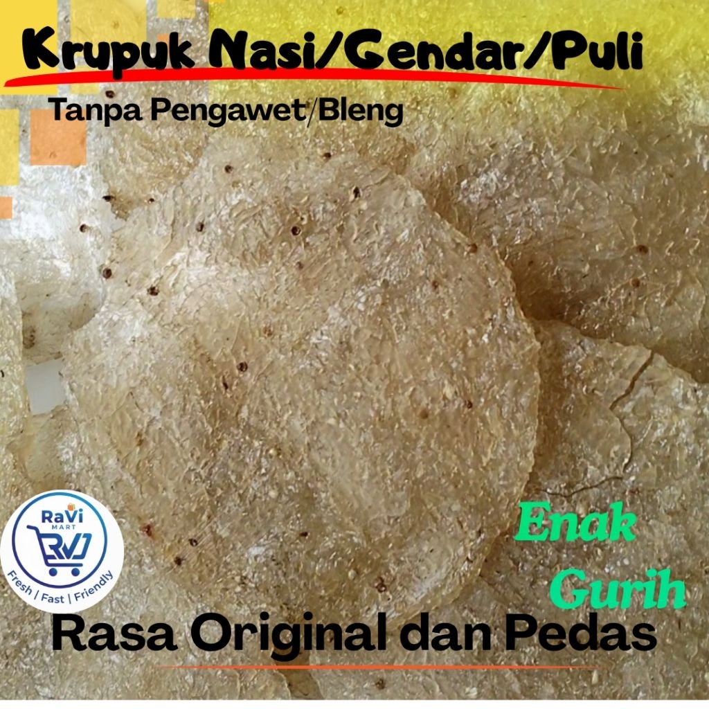 Krupuk Nasi/Krupuk Puli/Krupuk Gendar Mentah (300gr)/100% TANPA BLENG & Halal
