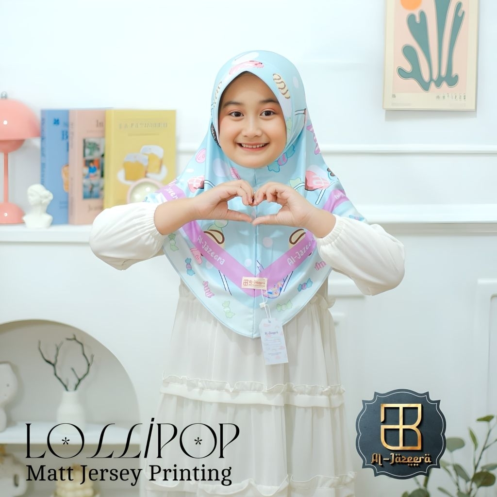 HIJAB AL JAZEERA LOLLIPOP//HIJAB INSTAN ANAK//HIJAB ANAK MOTIF