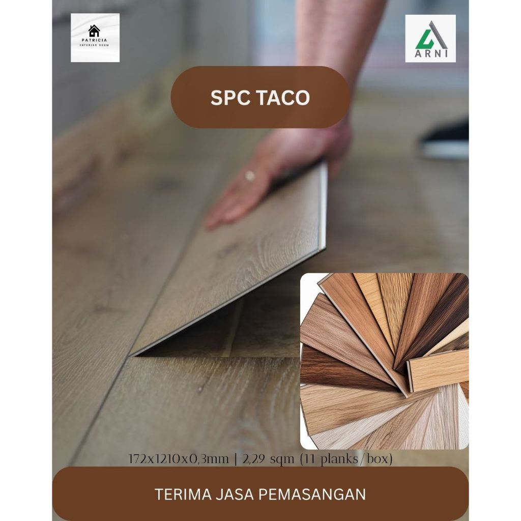 SPC Flooring Taco Premium | SPC Floor Motif Kayu | SPC Floor Super Quality