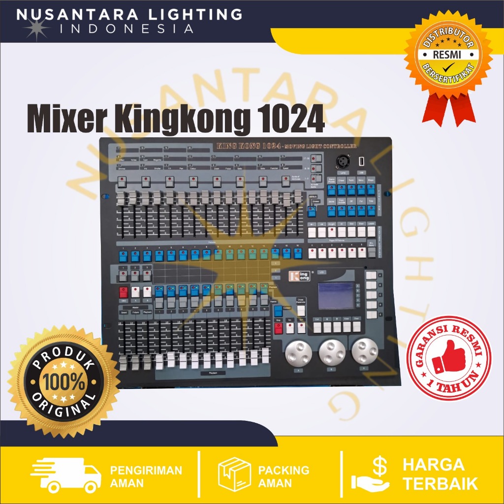 Mixer Kingkong 1024 termasuk Hardcase Original / Mixer Lighting / Amplifier