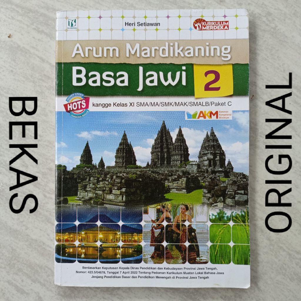 ( BUKU BEKAS ) ( ORIGINAL ) Arum Mardikaning Basa Jawi Bahasa Jawa Kelas 11 XI 2 II SMA MA MAK SMK S