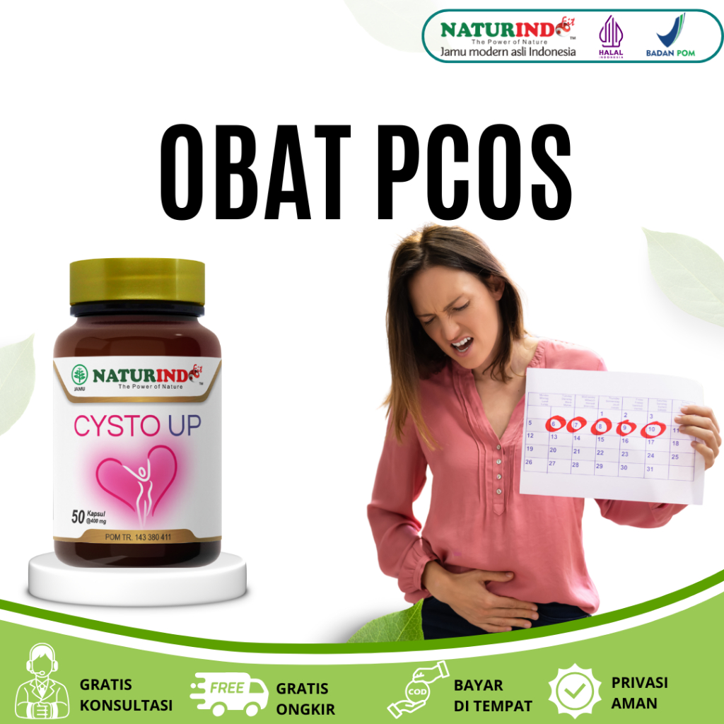 Obat PCOS Pelancar Haid Telat Datang Bulan Promil Cepat Hamil Cysto Up Hebal Naturindo