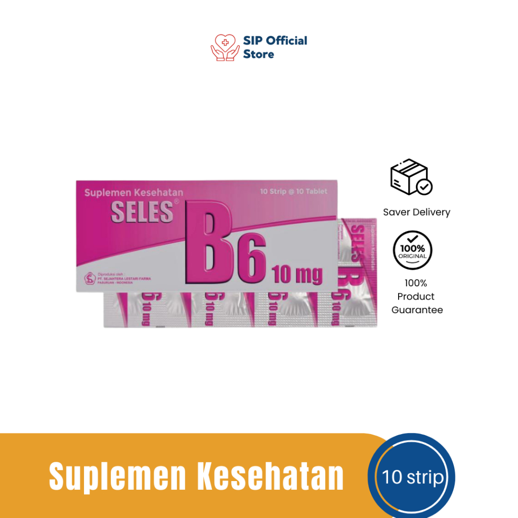 SELES B6 10MG BOX @10 STRIP -  VITAMIN B6 10MG
