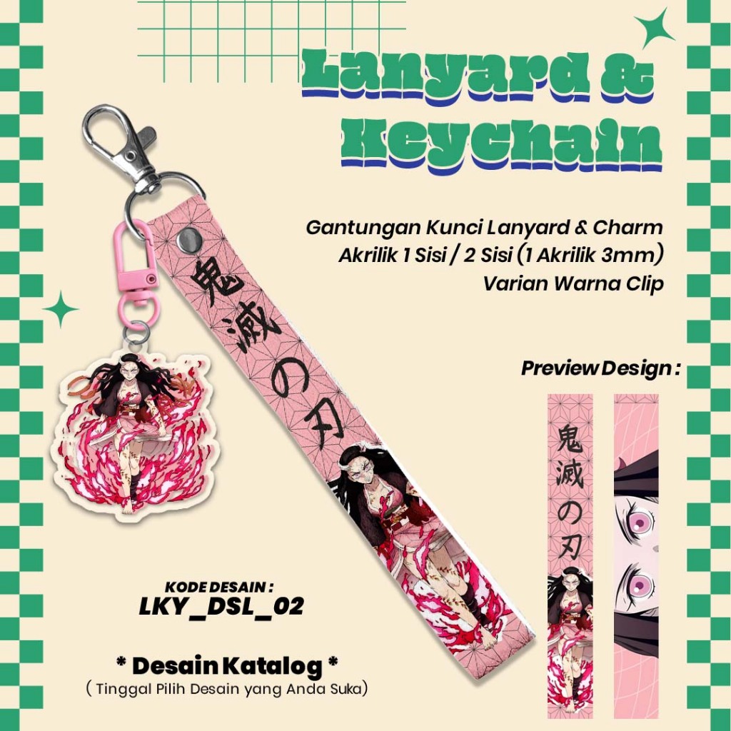 lanyard ganci desain anime demon slayer - lanyard keychain anime lky_dsl