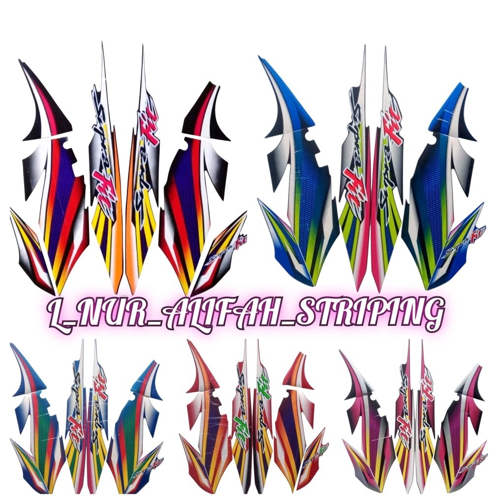 STIKER STRIPING LIS LES BODY MOTOR HONDA SUPRA FIT DISK 2004