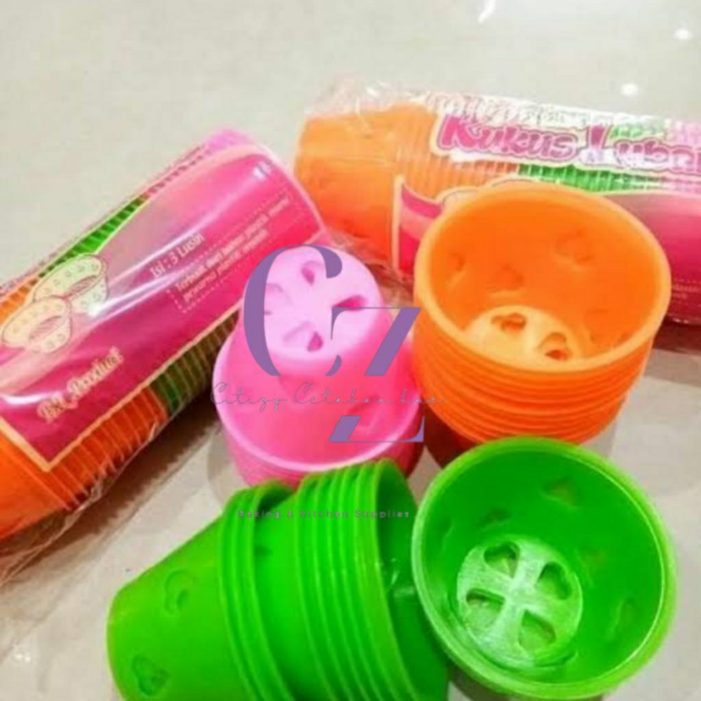 Cetakan Kue/Bolu/Cake Kukus/Mangkok/Muffin Plastik 1 12  Pcs/Lusin 6 cm 6cm Mekar Maker/Mold/Baking 