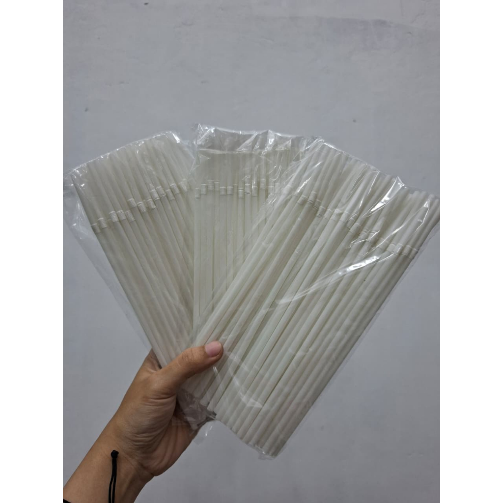 Sedotan Plastik Putih Bengkok