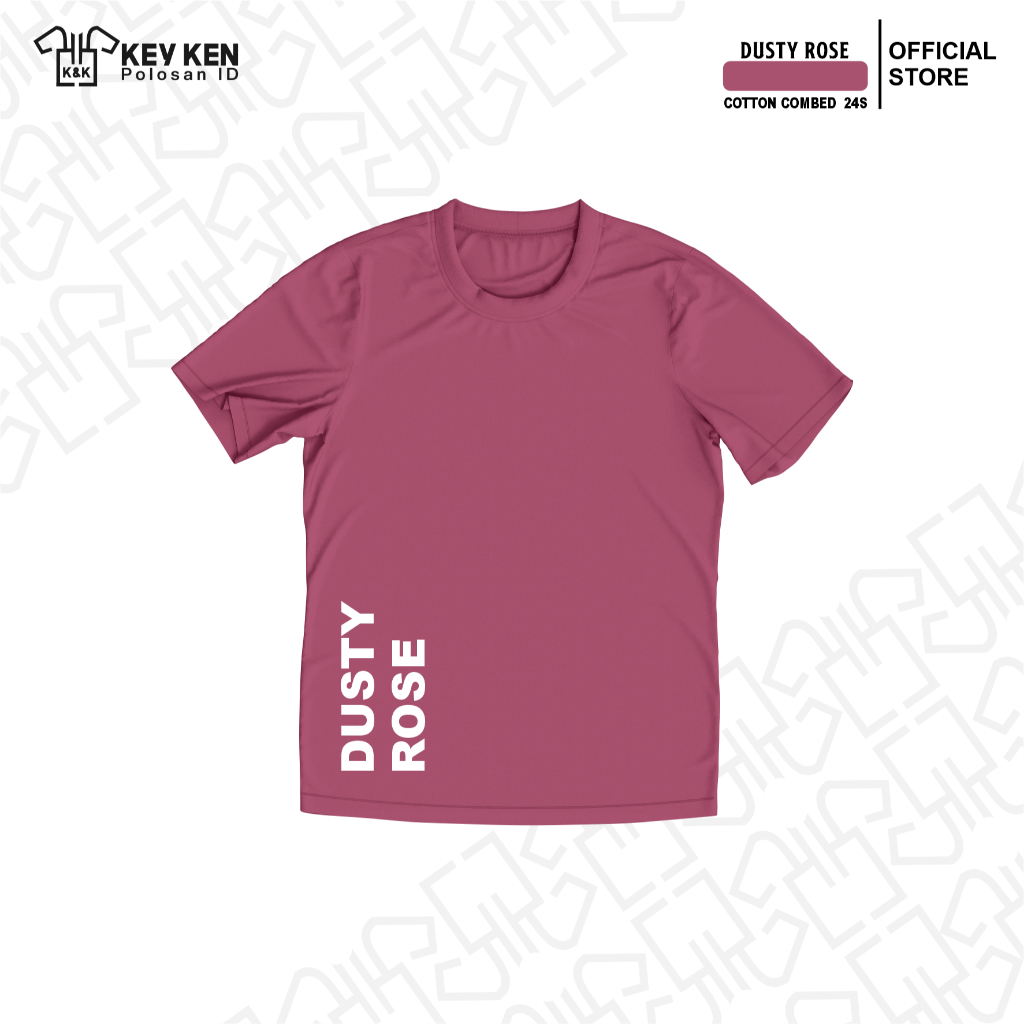 kaos polos cotton combed 24s dusty rose pria wanita termurah