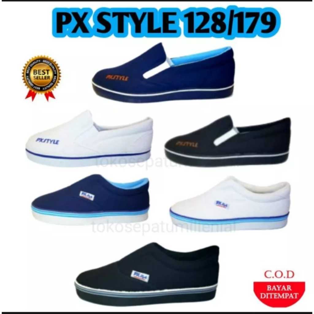 COD SEPATU SLIP ON PX STYLE 128 UK 37-42 BAYAR DI TEMPAT / PX STYLE 128