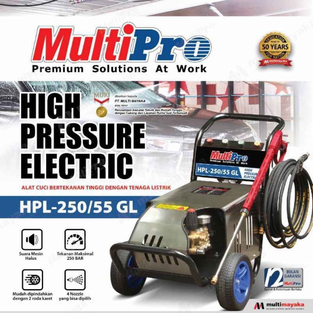 MULTIPRO HIGH PRESSURE ELECTRIC JET CLEANER HPL 250/55 GL