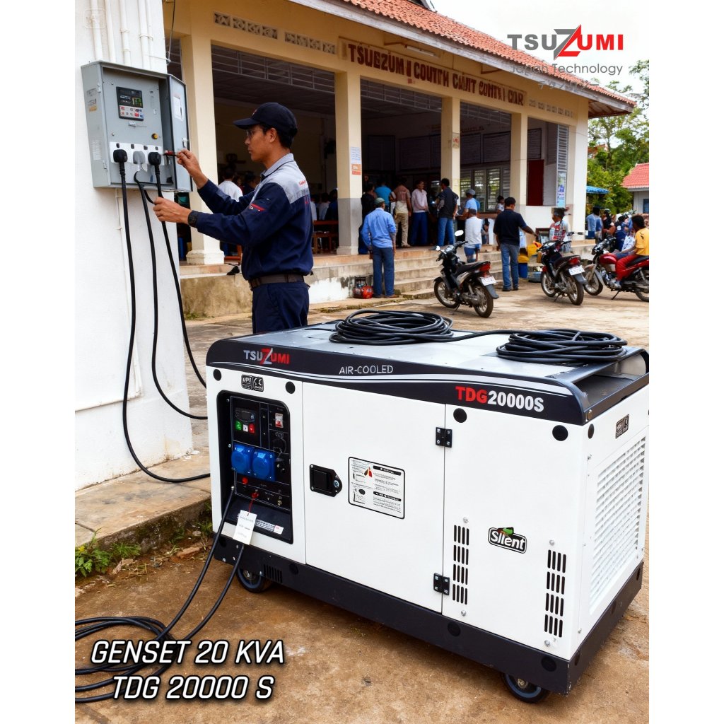 Genset 16000 Watt Silent Diesel 20 KVA Tsuzumi TDG 20000 S Japan Technology