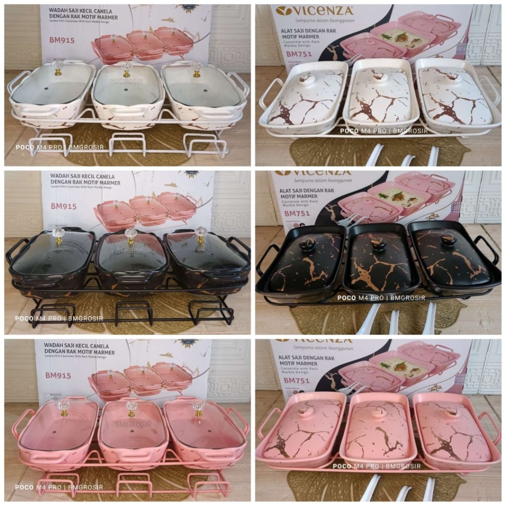 prasmanan cabang 3 Vicenza marble hitam pink putih bm-751 bm 915