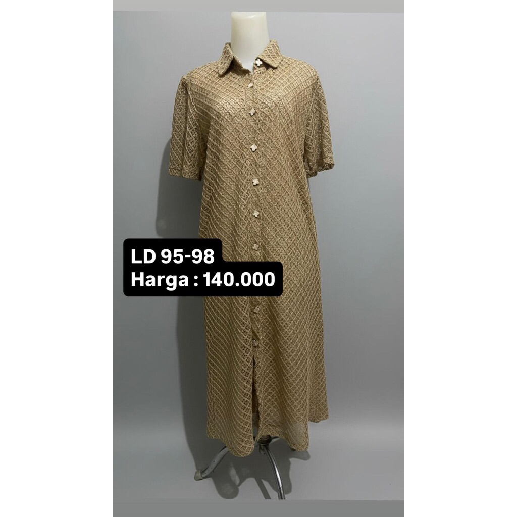 dress brokat lengan pendek, gaun natal, dress natal, dress simpel