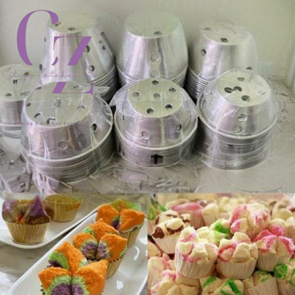 Cetakan Kue/Bolu/Cake Kukus/Mangkok/Muffin Plastik/Alumunium/Aluminium A B C BB BBT Bolong/Polos Pen