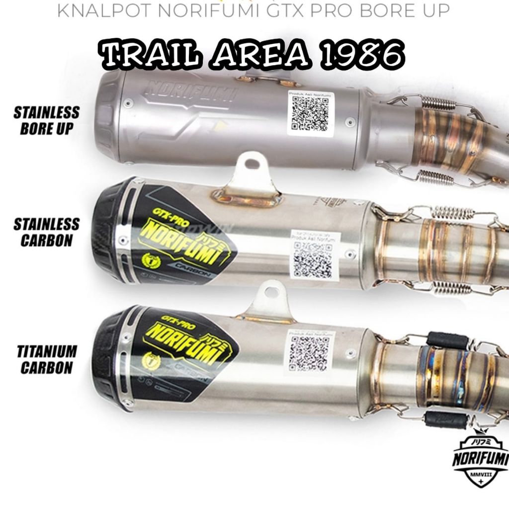 Knalpot Norifumi GTX PRO Bore up BOLD Jupiter Z Carbon Stainless Titanium Vega Jupiter MX bebek stai