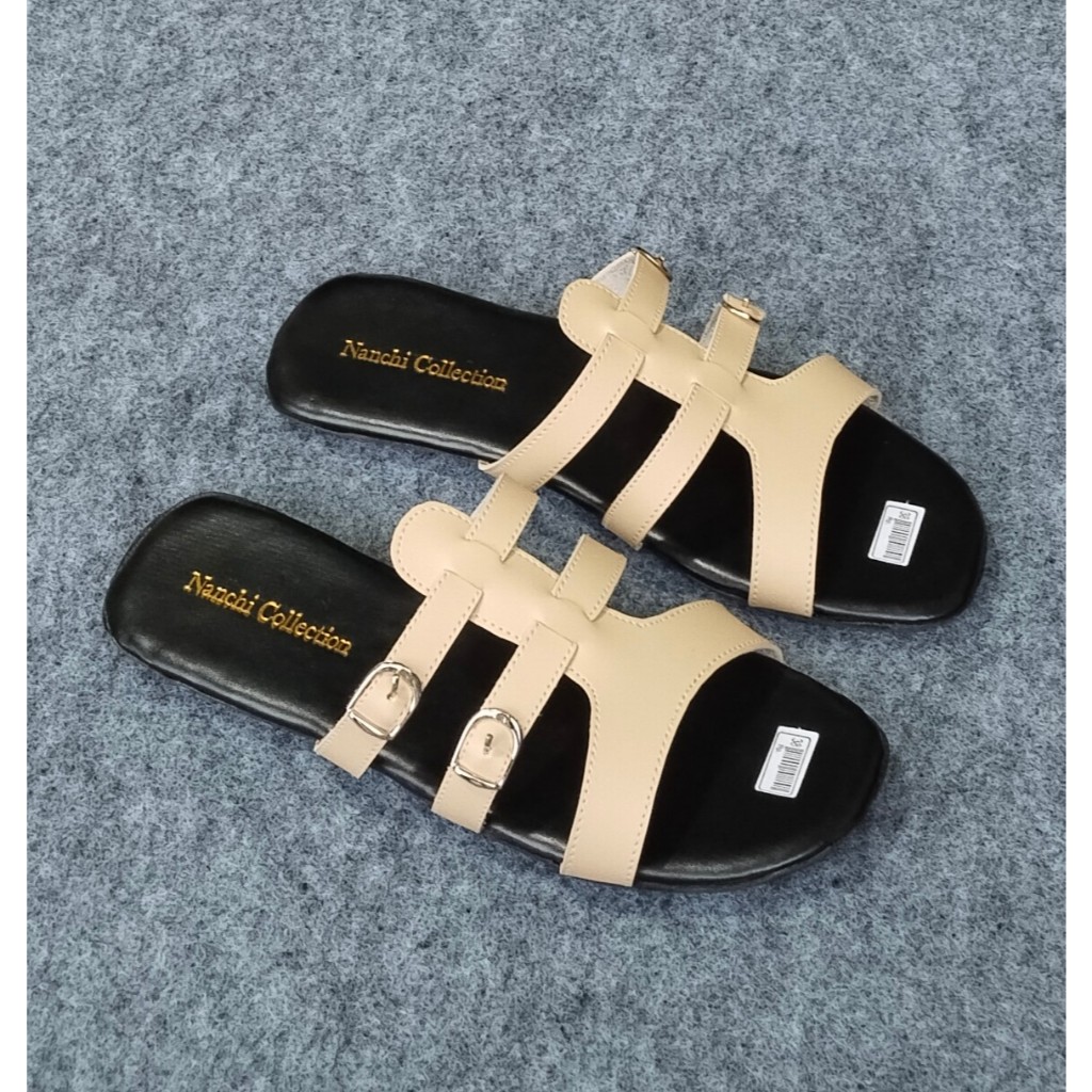 Sandal Wanita Flat Gladiator Viona Korea Kulit Sintetis