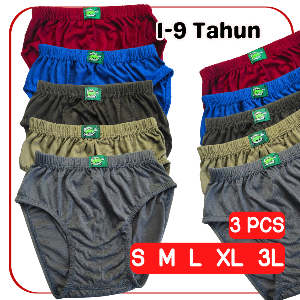 3 Pcs Celana Dalam Anak LABEL Celana Dalam Anak Laki Laki - Random Warna GRIYO DALEMAN99