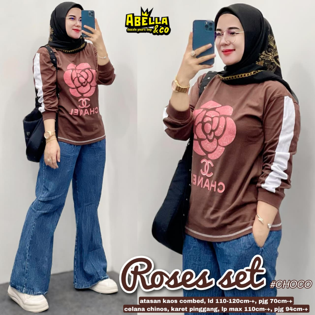 Pakaian Wanita HQ ROSES SET From AbELLA FASHION STORE