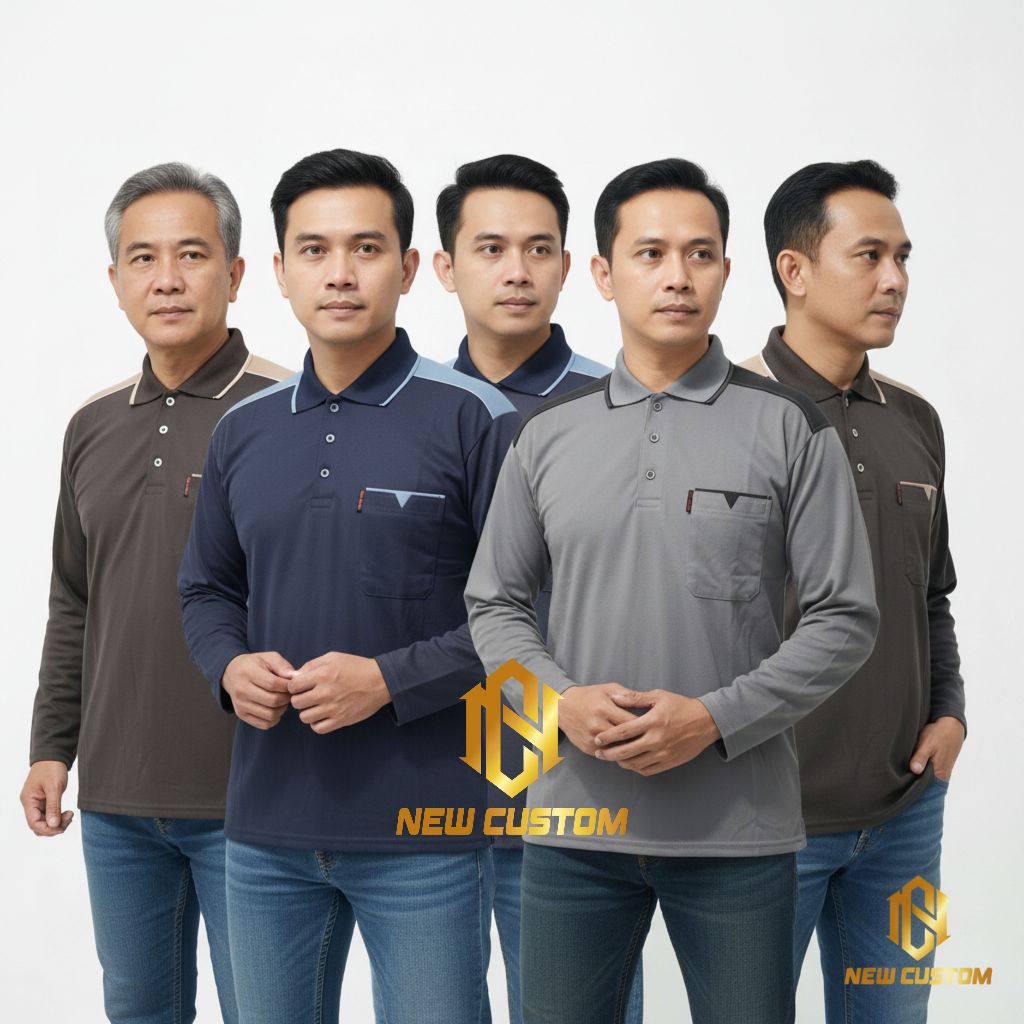 BAJU BAPAK BAPAK LENGAN PANJANG / KAOS KERAH BAPAK KOMBINASI