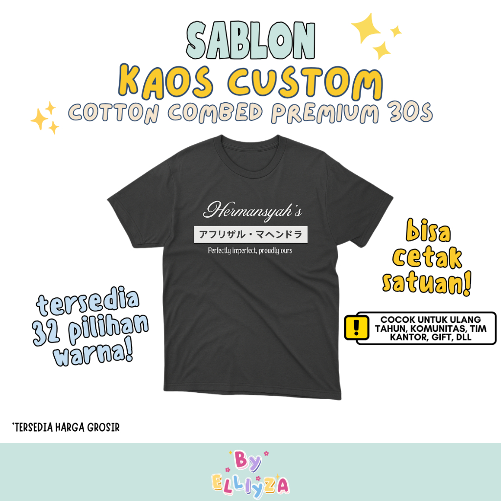Kaos Custom Sablon DTF – Bisa Desain Sendiri | Cetak Kaos Satuan & Partai