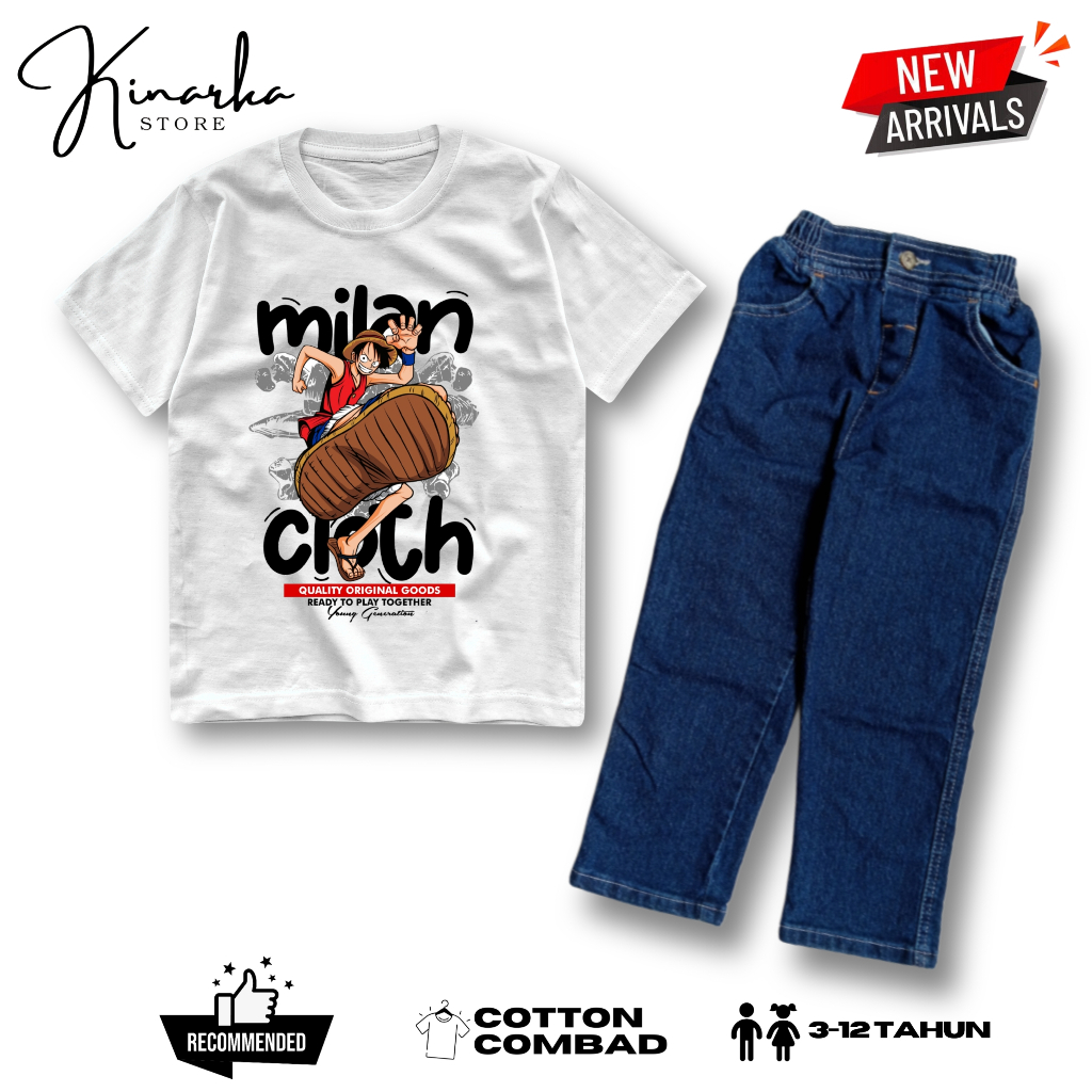 Setelan Kaos Anak / Setelan Celana Denim / Setelan Kaos Celana Denim Panjang