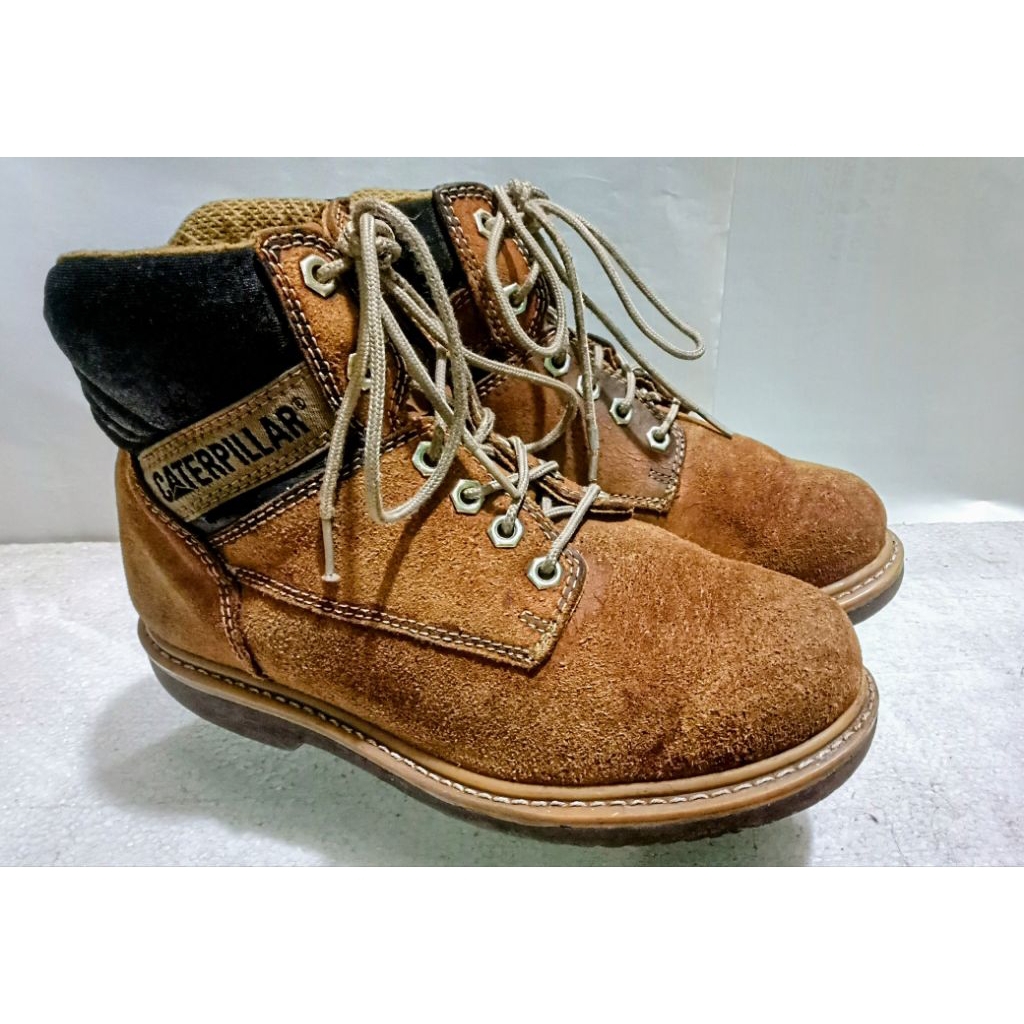 Shopee COD - Caterpillar Sepatu Pria Casual Boots Kulit Import Original