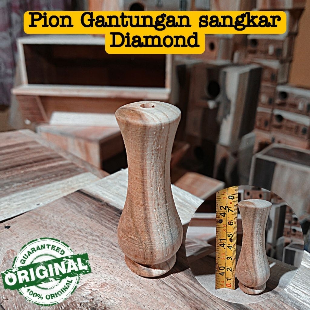 Pion sangkar burung Diamond pion sangkar kayu jati