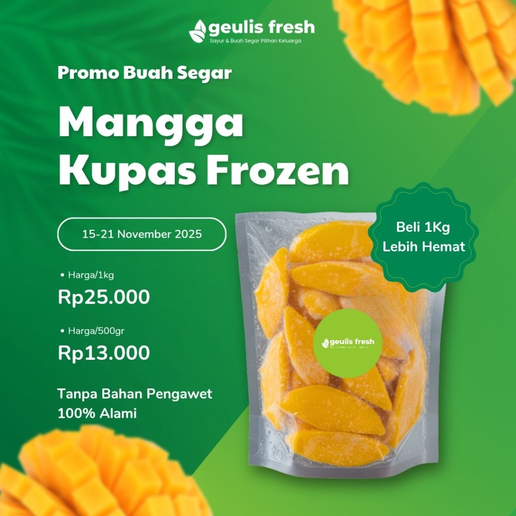 MANGGA KUPAS FROZEN | 1 BUNGKUS 500GR GEULIS FRESH JAKARTA TIMUR