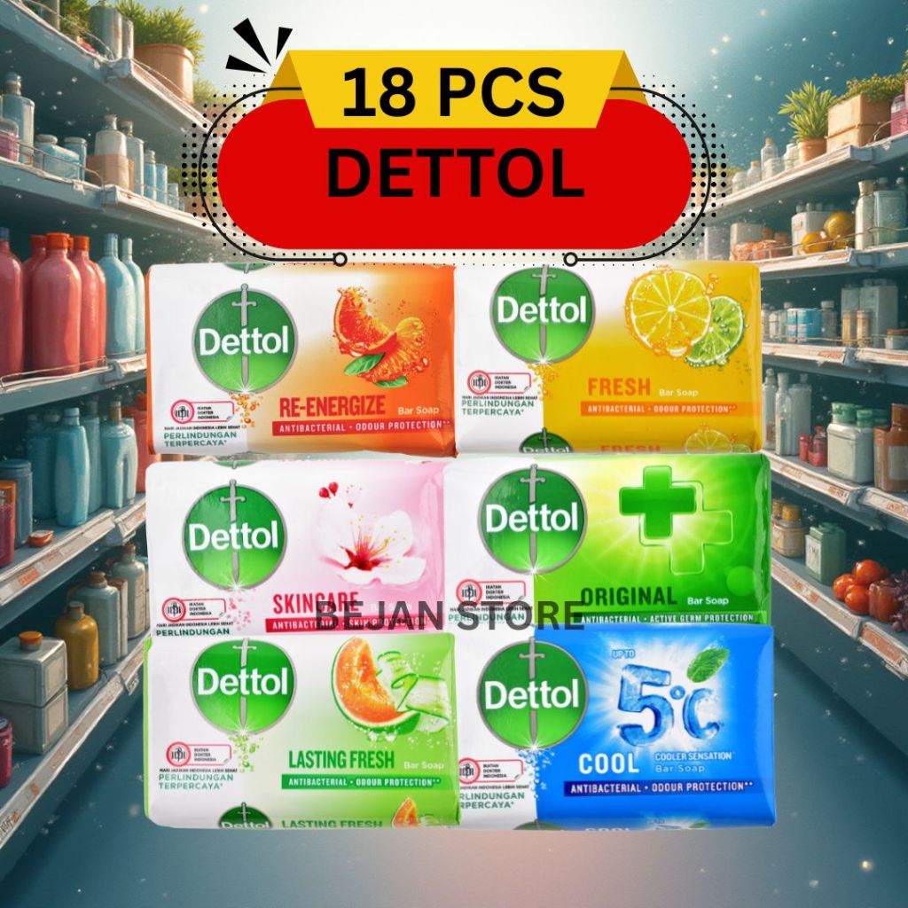 Dettol Sabun Mandi Batang / Sabun Dettol Batang paket 18pcs
