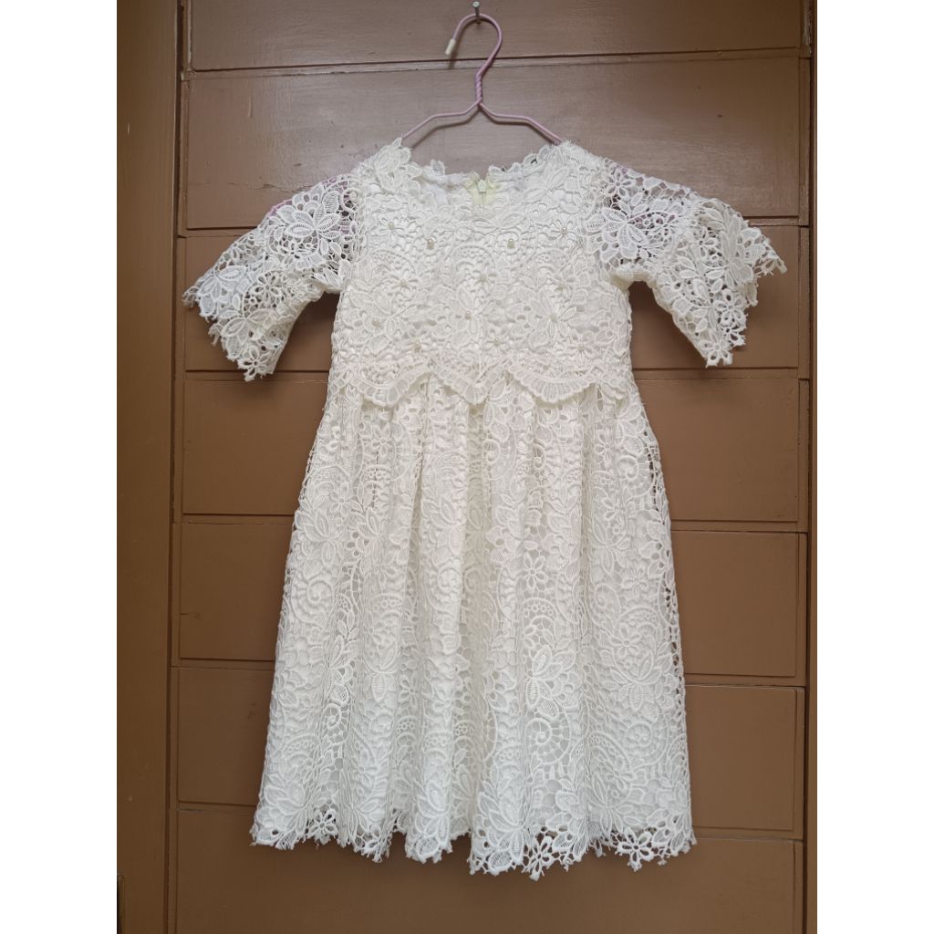 Dress Brokat Anak Perempuan Dress Putih