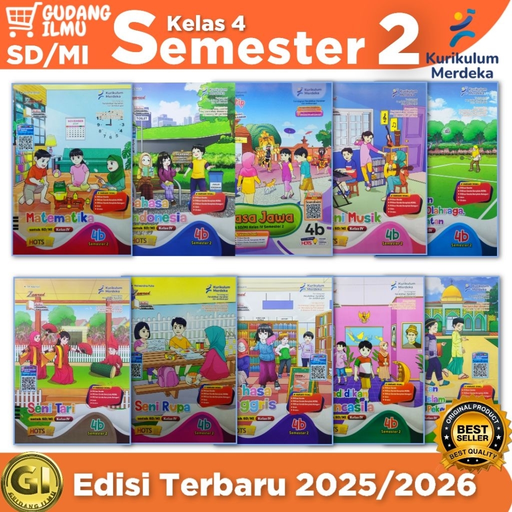 LKS SD Kelas 4 Semester 2 kurikulum merdeka 4b l putra nugraha l mtk pkn bahasa indonesia jawa inggr