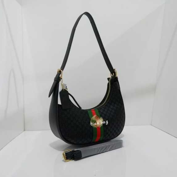 HOBBO Tas Wanita Selempang HOBO Bailey HITAM MONOGRAM Shoulder bag