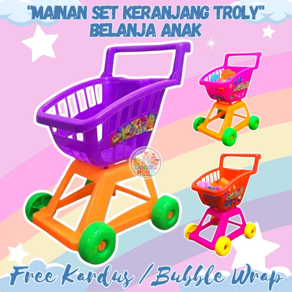 MAINAN SET TROLI BELANJA ANAK TERMURAH/TROLY BELANJA MEMASAK SUPERMARKET ANAK/MAINAN EDUKASI TROLI B