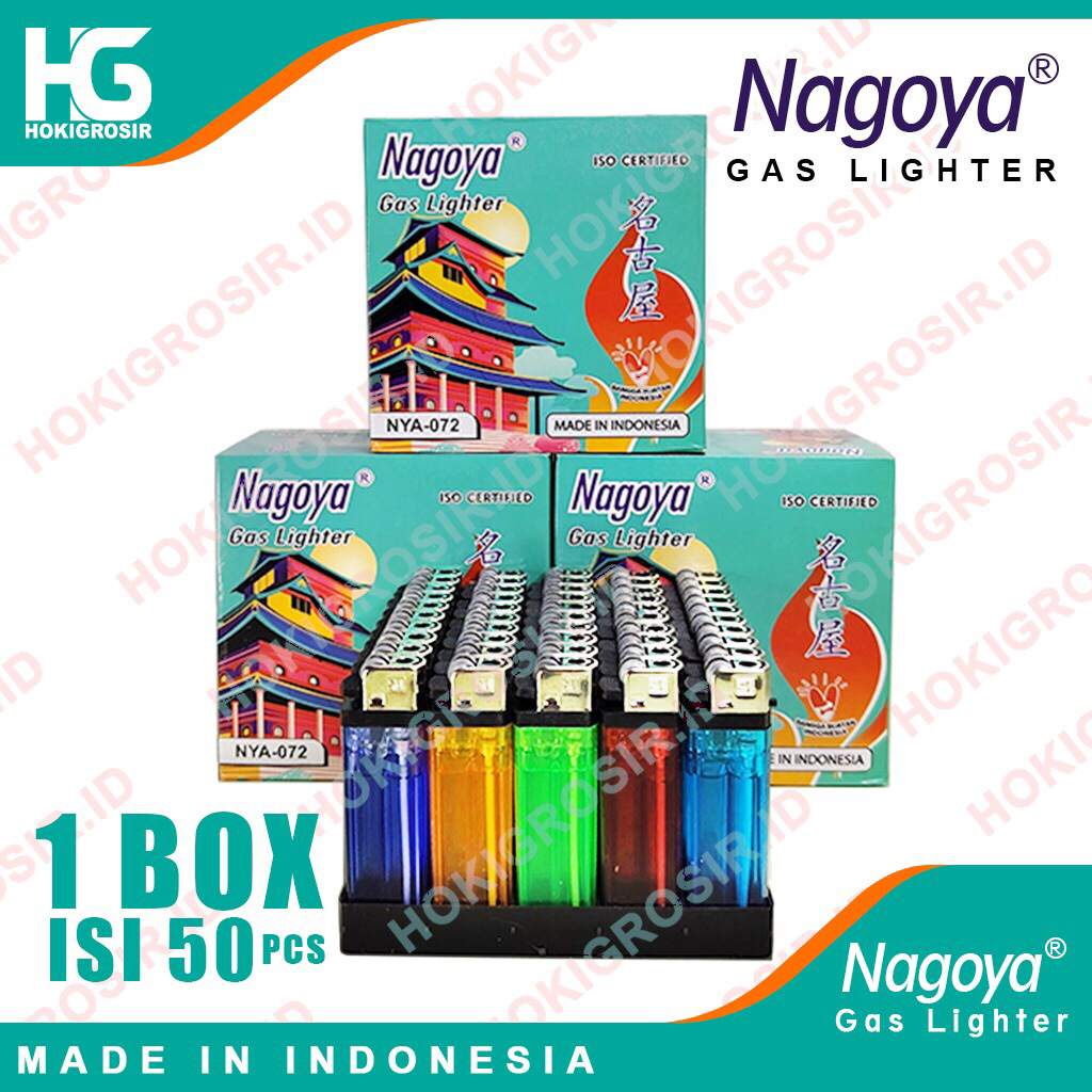 Korek Api Gas NAGOYA 1 Box isi 50 Pcs - Korek Gas/Korek Api/Korek Pedagang/Pemantik Api/Lighter