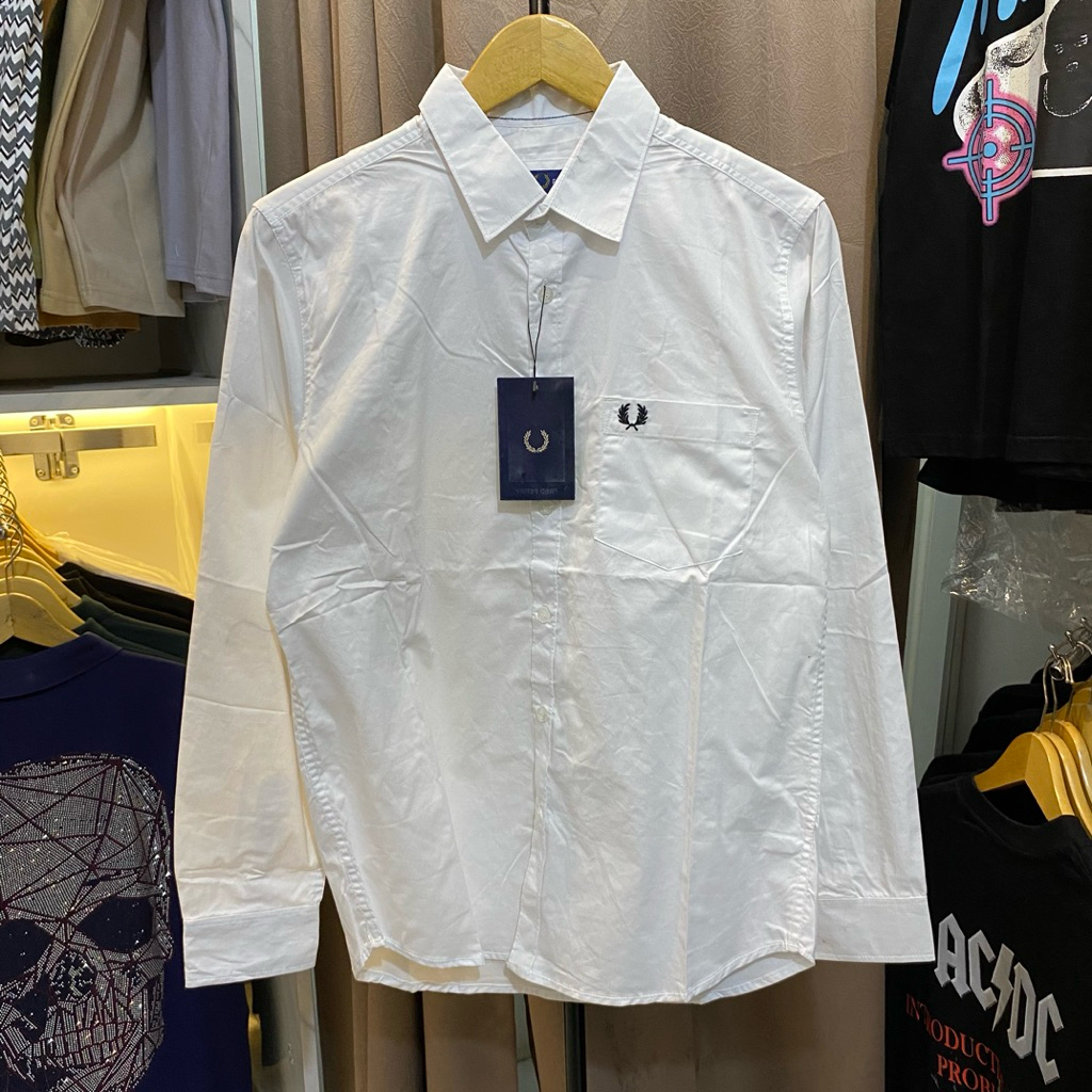 KEMEJA LENGAN PANJANG FP FREDPERRY PADI FORMAL KANTONG