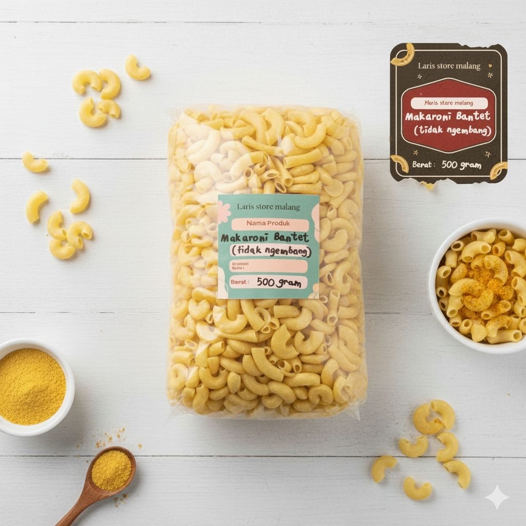 Makaroni Bantet , Makaroni Spiral , makroni bantet mentah, makroni spiral mentah(250gr, 500gr, 1kg)