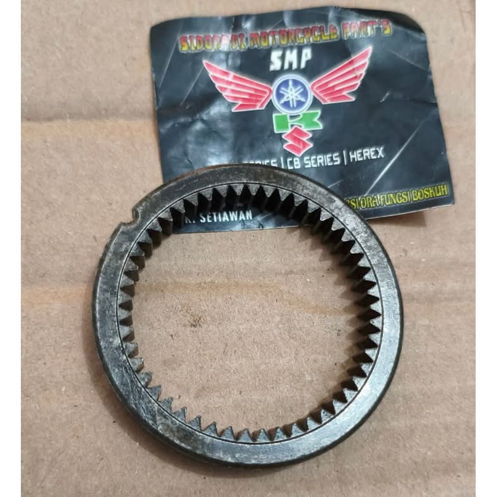 Ring Gear gir reduksi gigi dalam dinamo stater Kawasaki Binter Merzy KZ200 original.