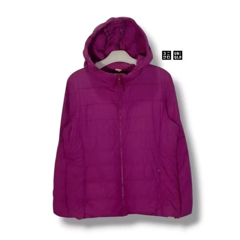 UNIQLO Women Seamless UL Down Jacket Bulu Angsa Violet Size tag L (P63xL50) Pakaian Bulang Wanita