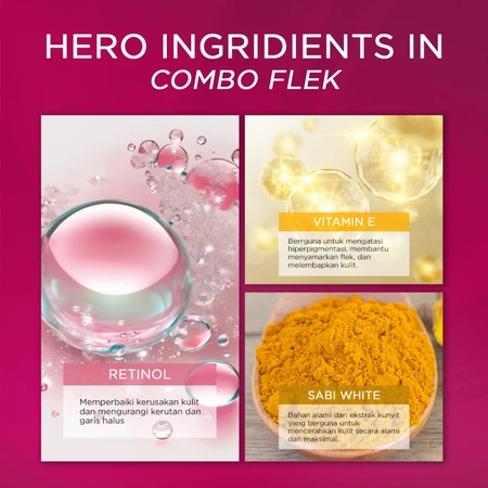 Inusa Paket Flek 2 Cream Peptide Brightening dan Night Cream Retinol BPOM