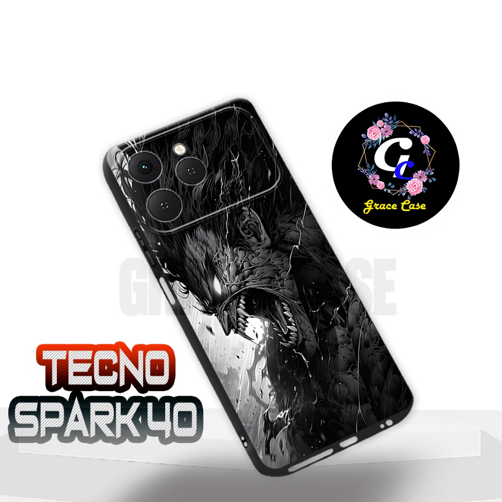 (GC5) Softcase karet Hp TECNO SPARK 40 | Case Motif Gambar Anime  | Case SPARK 40 Silikon Tpu Pro Ca
