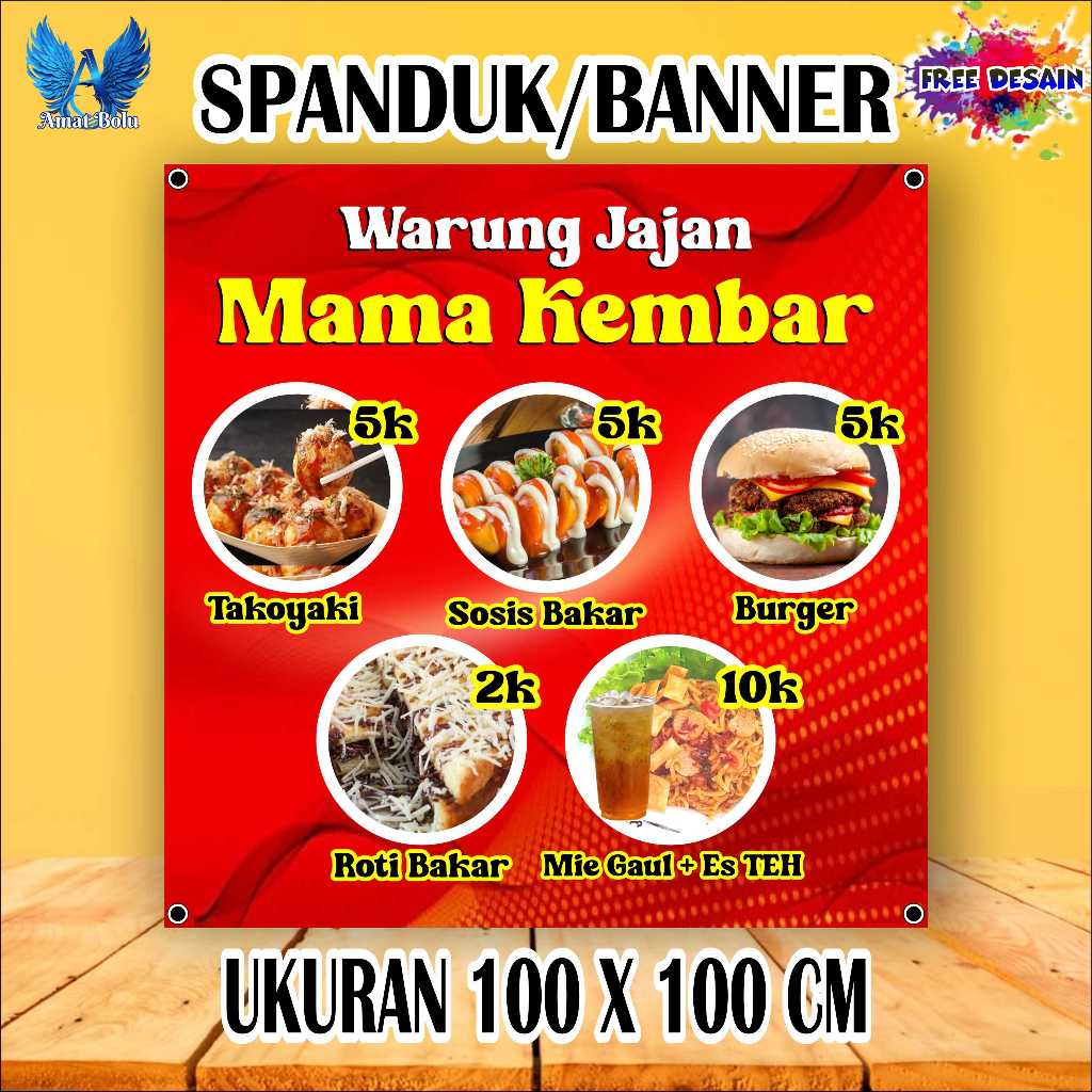 Cetak Spanduk WARUNG JAJANAN.  Costom Desain