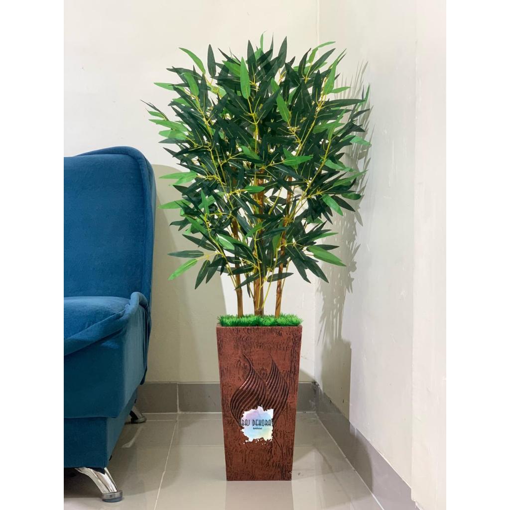 Pohon Bambu Artificial 100cm Tanaman Hias Dekorasi Rumah Bunga Sudut Pohon Pojok Pohon Bambu Kuning 