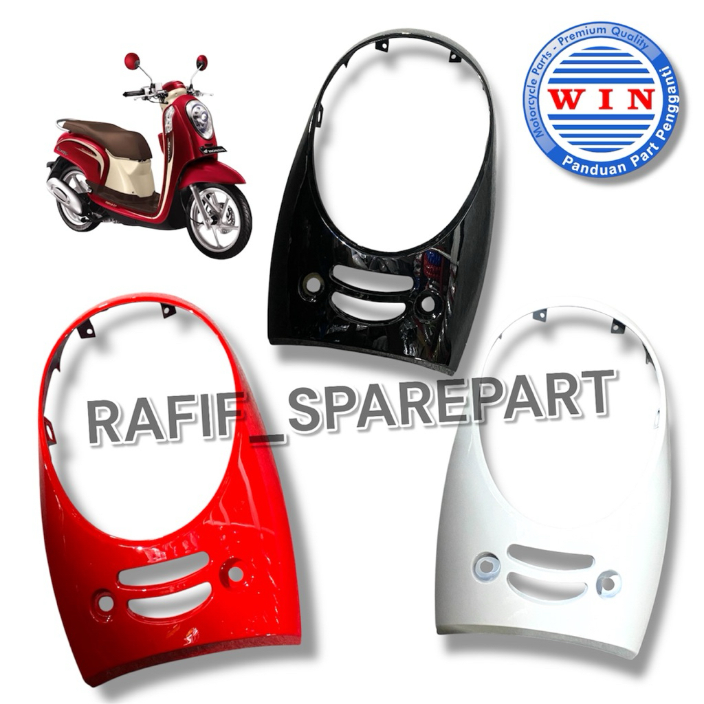 COVER DEPAN LAMPU I PANEL DASI COVER DADA MOTOR HONDA SCOOPY FI K16 2013 2014 2015 HITAM PUTIH MERAH