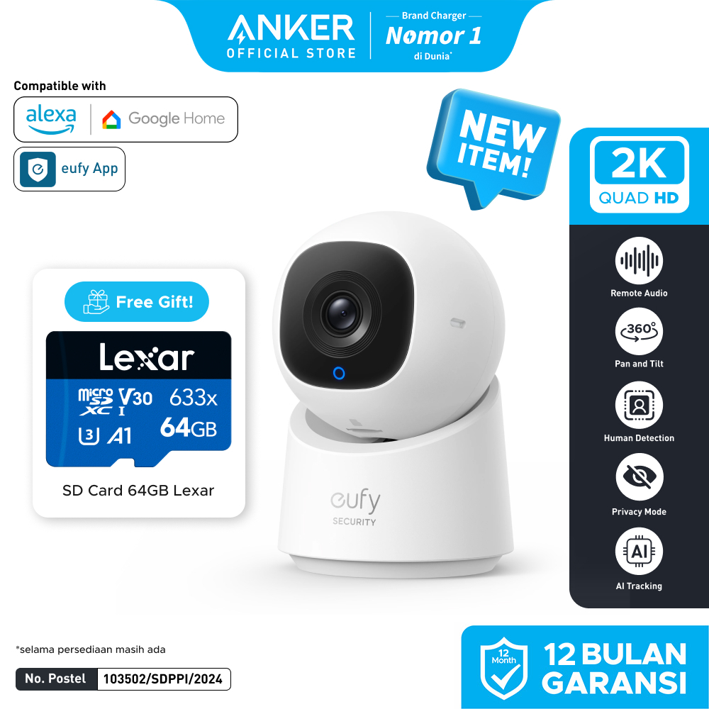 Eufy Security Indoor & Outdoor Camera C220 2K / C210 1080P resolution Smart Security Cam With 360° C