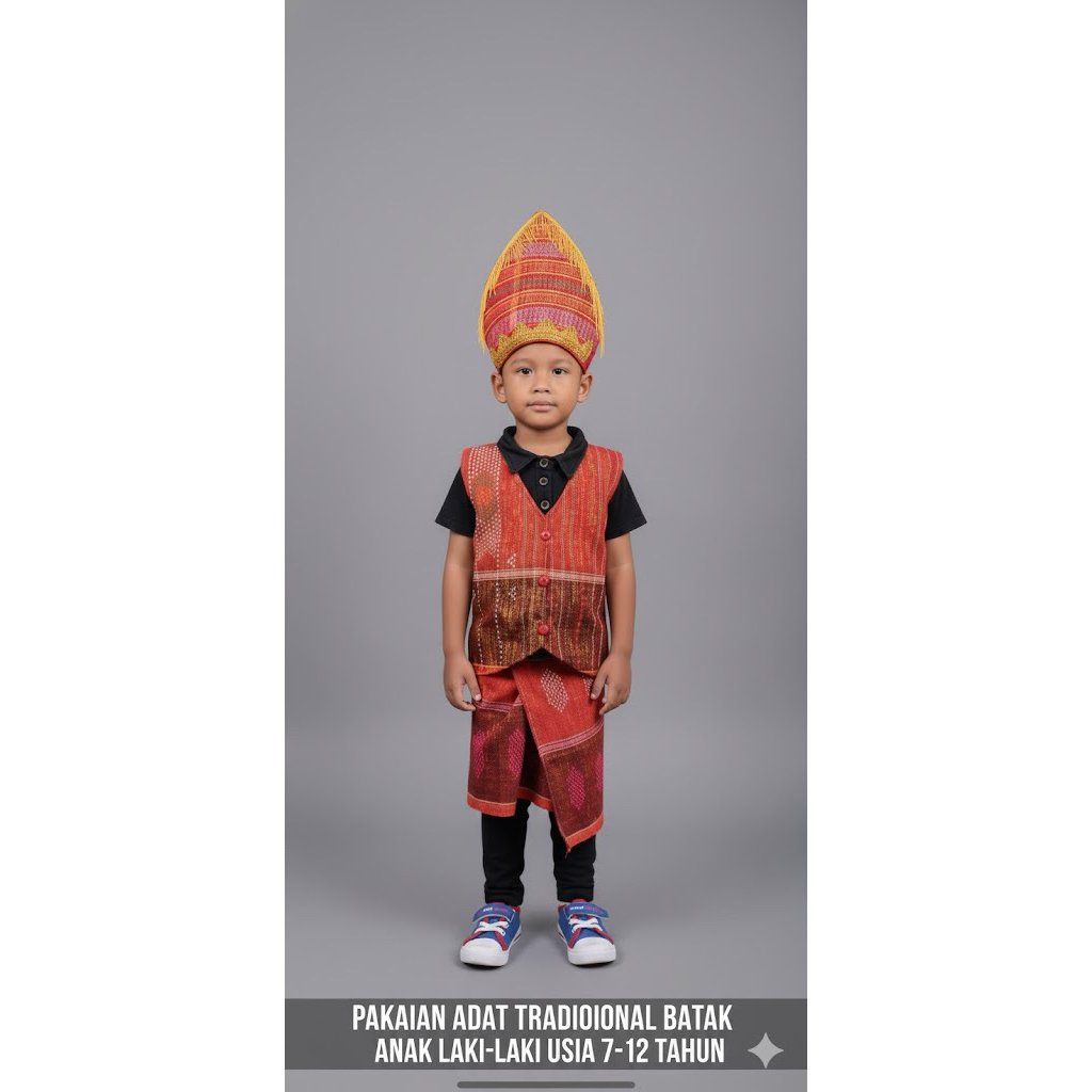 Pakaian adat batak anak laki-laki usia 7-13 tahun
