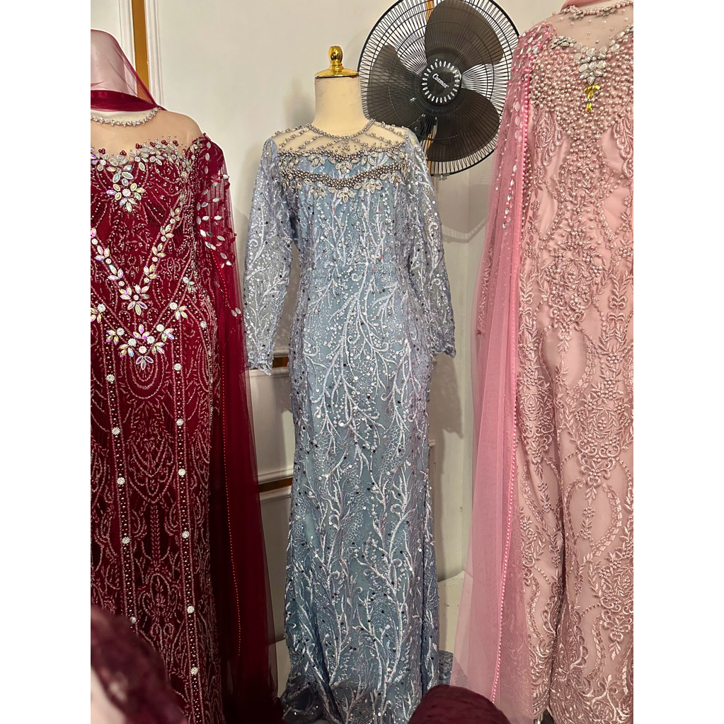 kebaya ice blue preloved